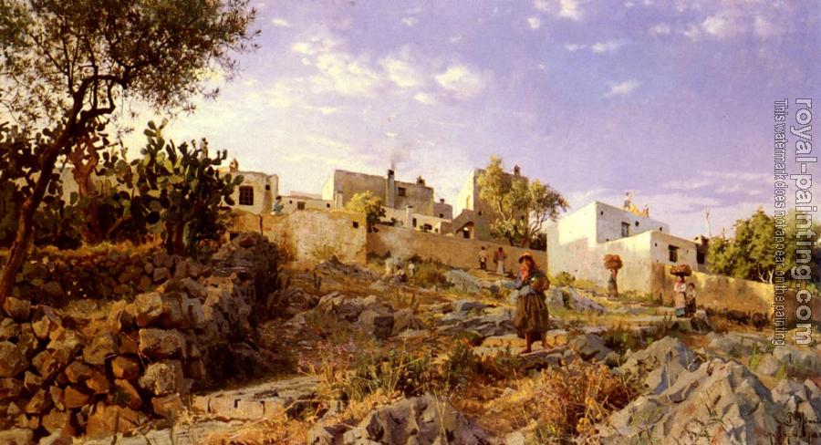 Peder Mork Monsted : A View Of Anacapri